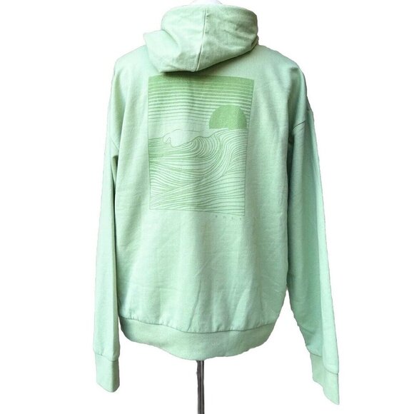 Roxy Afternoon Hike Hoodie Women’s Size L Color Green Kangaroo Pocket Pullover - Picture 3 of 11